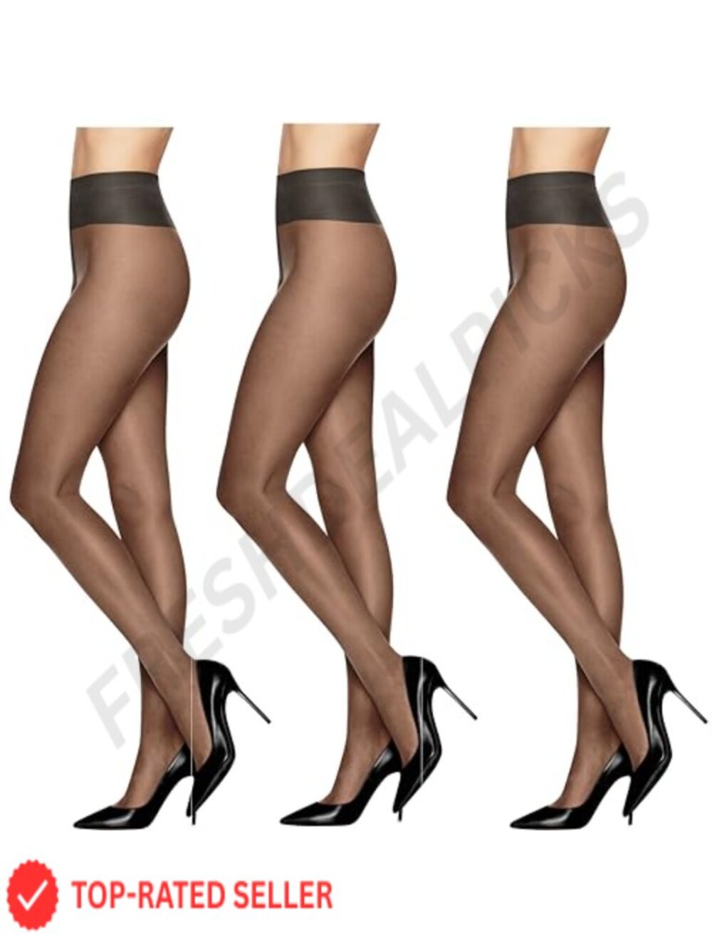 Sheer Energy Medium Support Compression Tights Sheer Panty & Toe 3 Pack
